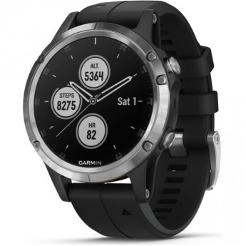 Часы GARMIN FENIX 5 Plus серебристый с черным ремешком Россия Часы GARMIN FENIX 5 Plus серебристый с черным ремешком Россия