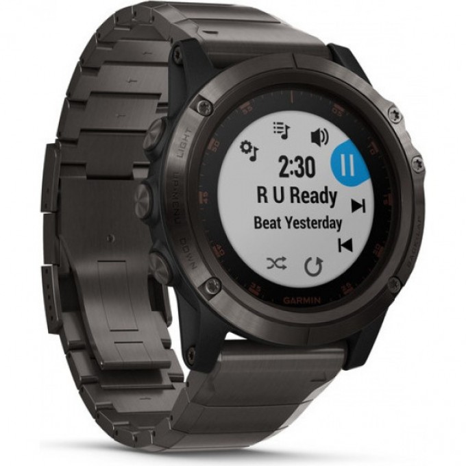 Часы GARMIN FENIX 5X Plus Sapphire титановый серый DLC с титановым DLC ремешком Россия 010-01989-12