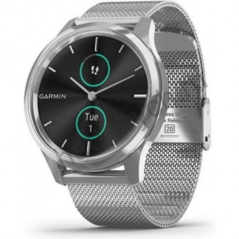 Часы GARMIN VIVOMOVE LUXE серебристый с серебристым ремешком