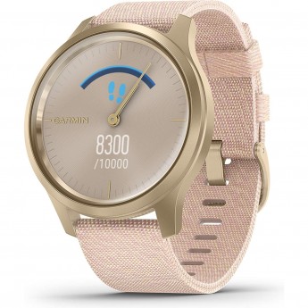 Часы GARMIN VIVOMOVE STYLE светло-золотистый с плетеным нейлоновым розовым ремешком Часы GARMIN VIVOMOVE STYLE светло-золотистый с плетеным нейлоновым розовым ремешком