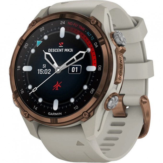 Часы-навигатор GARMIN DESCENT MK3I 43 мм BRONZE PVD TITANIUM WITH FRENCH GREY SILICONE BAND 010-02753-14