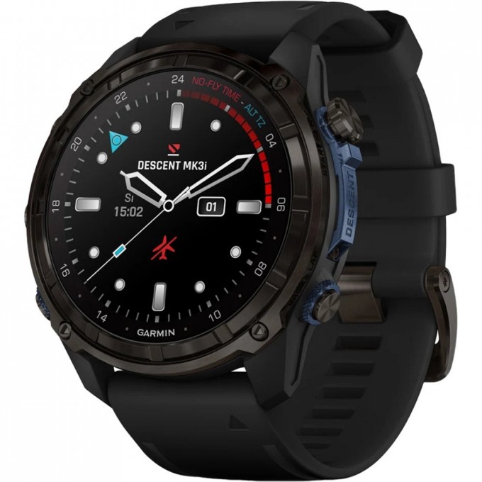 Часы-навигатор GARMIN DESCENT MK3I 43 мм CARBON GREY DLC TITANIUM WITH BLACK SILICONE BAND 010-02753-11