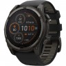 Смарт-часы GARMIN FENIX 8 – 51 мм, Solar Sapphire, титан с DLC-покрытием Carbon Gray и силиконовым ремешком черного/серого цвета 010-02907-11