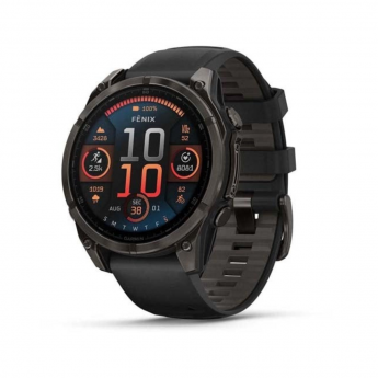 Смарт-часы GARMIN FENIX 8 47 mm AMOLED Sapphire Carbon Gray DLC черный силикон Смарт-часы GARMIN FENIX 8 47 mm AMOLED Sapphire Carbon Gray DLC черный силикон