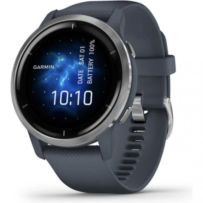 Смарт-часы GARMIN VENU 2, GPS, WI-FI, BLUE GRANITE + PASSIVATED, WW 010-02430-10