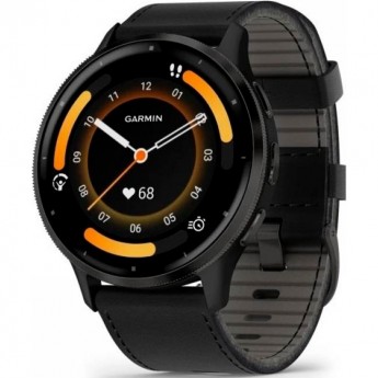 Смарт-часы GARMIN VENU 3 SLATE STAINLESS STEEL BEZEL WITH BLACK CASE AND LEATHER BAND Смарт-часы GARMIN VENU 3 SLATE STAINLESS STEEL BEZEL WITH BLACK CASE AND LEATHER BAND