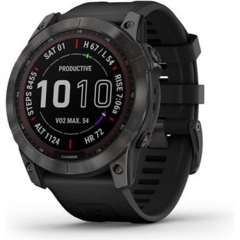 Часы GARMIN FENIX 7 Sapphire карбон серый с силиконовым ремешком Часы GARMIN FENIX 7 Sapphire карбон серый с силиконовым ремешком